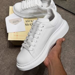 Alexander McQueen White Oversized Leather Sneakers – Image 12