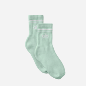 Chaussette unisexe mi-mollet rétro verte menthe – Image 1