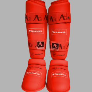 Protège-tibia  pied amovible Approuvé FMK, Arawaza Rouge – Image 1