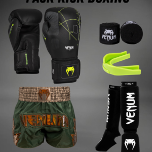 Pack Kick BoXing Venum Noir et Vert – Image 1